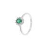 Anello Oro Bianco Diamanti Smeraldo Comete Gioielli Collezione Duchessa