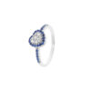 Anello Oro Bianco Diamanti Zaffiri Comete Gioielli Collezione Love In Love