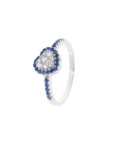 Anello Oro Bianco Diamanti Zaffiri Comete Gioielli Collezione Love In Love
