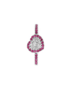 Anello Oro Bianco Diamanti Rubini Comete Gioielli Collezione Love In Love