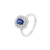 Anello Oro Bianco Diamanti Zaffiro Comete Gioielli Collezione Regina