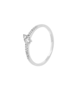 Anello Oro Bianco Diamanti Comete Gioielli Collezione Gocce Di Stella