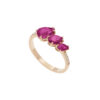 Anello Oro Bianco Diamanti Rubini Comete Gioielli Collezione Gocce Di Stella