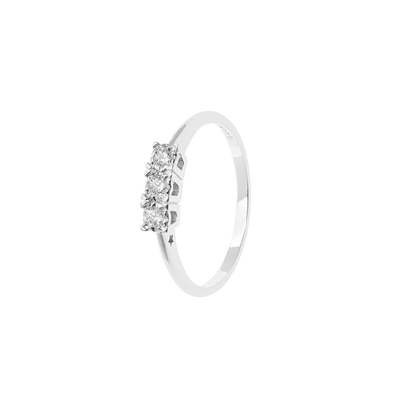 Trilogy Oro Bianco Diamanti Comete Gioielli Collezione Momenti