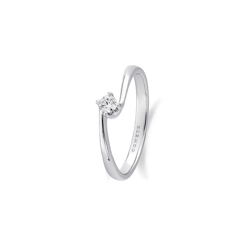 Anello Oro Bianco Diamanti Comete Gioielli Collezione Stella