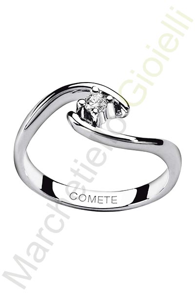 Solitario Oro Bianco Diamanti Comete Gioielli Collezione Classic