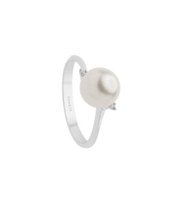 Anello Oro Bianco Diamanti Perla Comete Gioielli Collezione Fantasia Di Perle