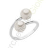 Anello Oro Bianco Perla Comete Gioielli Collezione Fantasia Di Perle