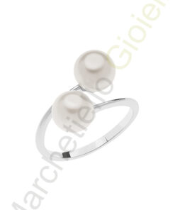 Anello Oro Bianco Perla Comete Gioielli Collezione Fantasia Di Perle
