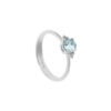 Anello Oro Bianco Diamanti Acquamarina Comete Gioielli Collezione Azzurra