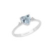 Anello Oro Bianco Diamanti Acquamarina Comete Gioielli Collezione Azzurra