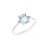Anello Oro Bianco Diamanti Acquamarina Comete Gioielli Collezione Azzurra