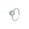 Anello Oro Bianco Diamanti Acquamarina Comete Gioielli Collezione Azzurra