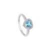 Anello Oro Bianco Diamanti Acquamarina Comete Gioielli Collezione Azzurra