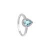 Anello Oro Bianco Diamanti Acquamarina Comete Gioielli Collezione Azzurra
