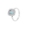 Anello Oro Bianco Diamanti Acquamarina Comete Gioielli Collezione Azzurra