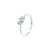 Anello Oro Bianco Diamanti Acquamarina Comete Gioielli Collezione Gocce Di Stella