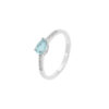 Anello Oro Bianco Diamanti Acquamarina Comete Gioielli Collezione Gocce Di Stella