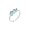 Anello Oro Bianco Diamanti Acquamarina Comete Gioielli Collezione Gocce Di Stella