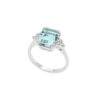 Anello Oro Bianco Diamanti Acquamarina Comete Gioielli Collezione Azzurra