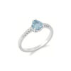 Anello Oro Bianco Diamanti Acquamarina Comete Gioielli Collezione Azzurra