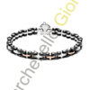 Bracciale Acciaio Ceramica Oro Rosa Diamanti Barakà