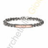 Bracciale Acciaio Ceramica Oro Rosa Diamanti Barakà Collezione Clipper