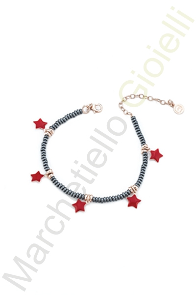 Bracciale Argento Rosa Ceramica Marcello Pane