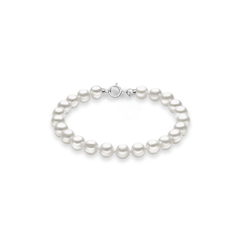 Bracciale Oro Bianco Perle Comete Gioielli Collezione Classic