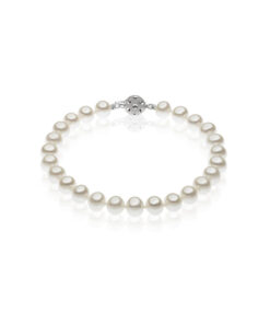 Bracciale Oro Bianco Perle Comete Gioielli Collezione Classic
