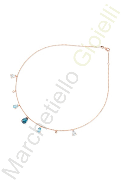 Collana Oro Rosa Diamanti Topazio Pontevecchio Gioielli Collezione Iris