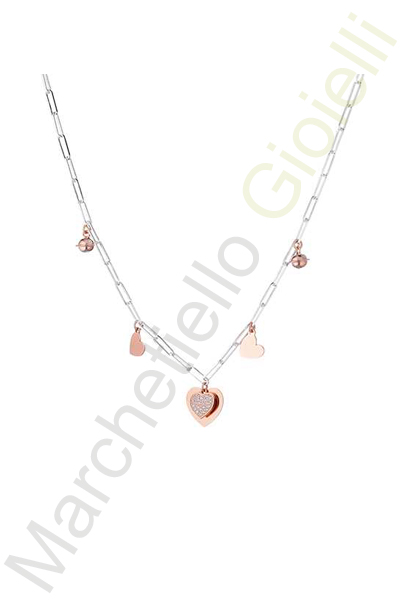 Collana Argento Bianco Rosa Marcello Pane