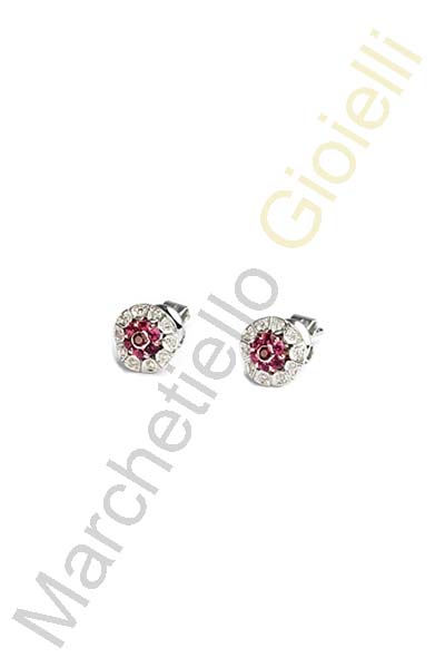 Orecchini Oro Bianco Diamanti Rubini Pontevecchio Collezione Artemide
