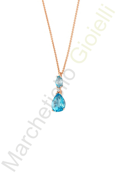 Collana Oro Rosa Diamanti Topazio Pontevecchio Gioielli Collezione Iris