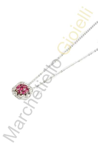 Collana Oro Bianco Diamanti Rubini Pontevecchio Gioielli Collezione Artemide