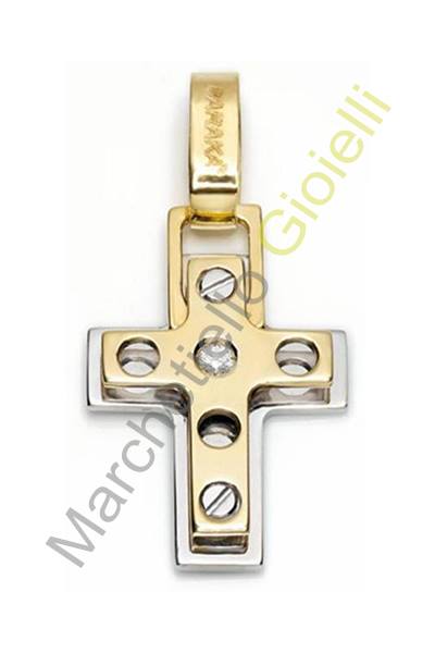Croce Oro Bianco Giallo Diamanti Barakà