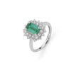 Anello Oro Bianco Diamanti Smeraldo Donna Oro Collezione Prisma