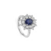 Anello Oro Bianco Diamanti Zaffiro Donna Oro Collezione Vanto