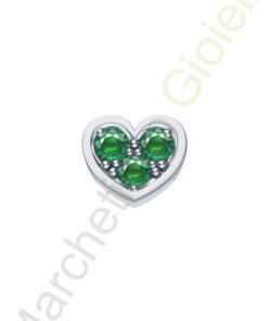 Charm Oro Bianco Smeraldi Elements Collezione Battiti