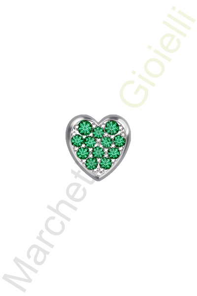 Charm Oro Bianco Smeraldi Elements Collezione Battiti
