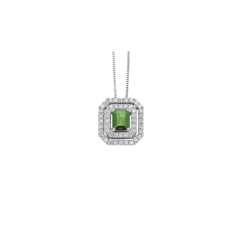 Collana Oro Bianco Diamanti Smeraldo Donna Oro Collezione Vanto