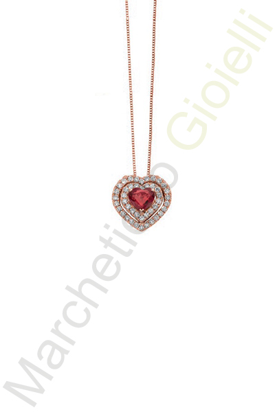Collana Oro Bianco Diamanti Rubino Donna Oro Collezione Vanto