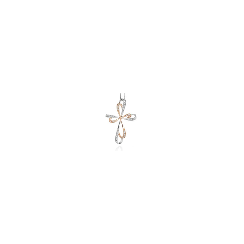 Croce Oro Bianco Diamanti Donna Oro Collezione Devotion