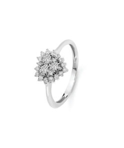 Anello Oro Bianco Diamanti Luce Collezione Armonie