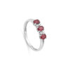 Anello Oro Bianco Diamanti Rubini Luce Collezione Iride