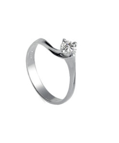 Solitario Oro Bianco Diamanti Luce Collezione Diva
