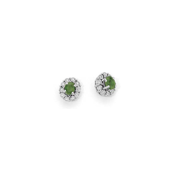 Orecchini Oro Bianco Diamanti Smeraldi Luce Collezione Iride