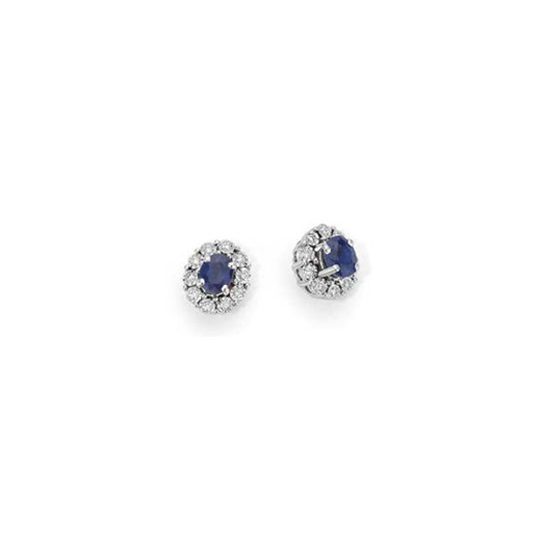 Orecchini Oro Bianco Diamanti Zaffiri Luce Collezione Iride