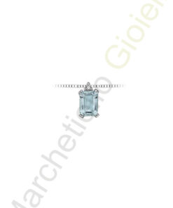 Collana Oro Bianco Diamanti Acquamarina Luce Collezione Gocce