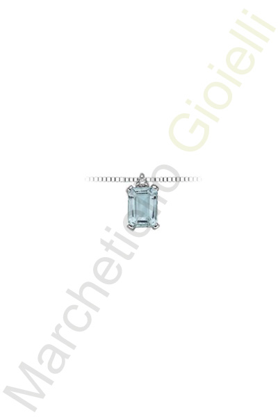 Collana Oro Bianco Diamanti Acquamarina Luce Collezione Gocce